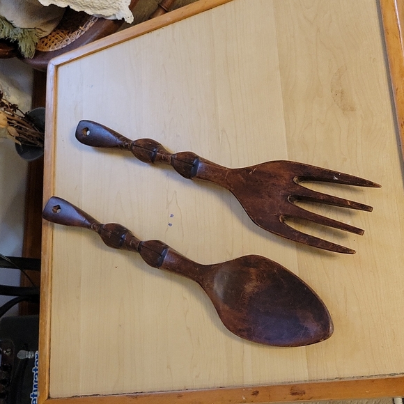 Vintage 60s wooden untensils - Picture 2 of 3